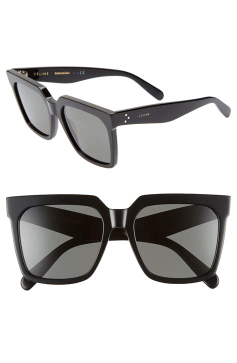 celine square polarized sunglasses|Celine 55mm oversized square sunglasses.